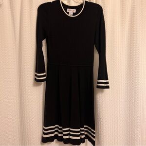 Jessica H Black Dress with White Stripes small